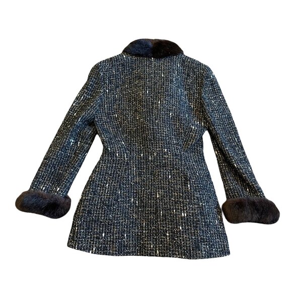 Thierry Mugler Rare FW 1998 Two Piece Suit Blazer Skirt Archival Fur Trim Sz 38 - Picture 7 of 15